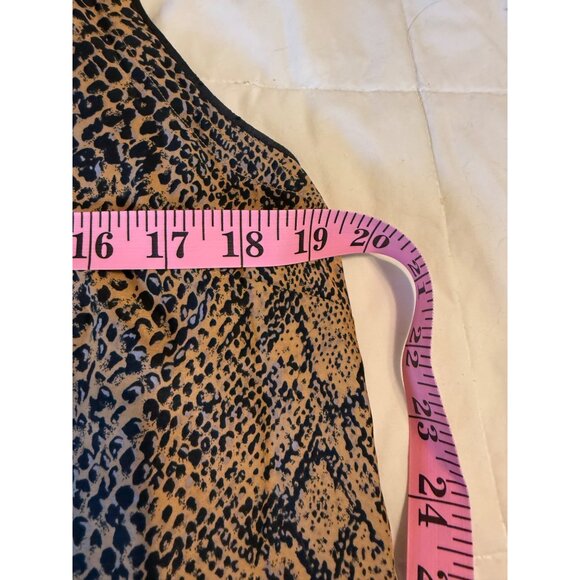 VTG 90s Blue Ice silk Animal Print Safari reptile snakeskin Sleeveless Top12 - Picture 5 of 11